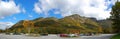 Franconia Notch in fall, White Mountains, New Hampshire, USA Royalty Free Stock Photo