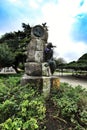 Franga Borges statue at Principe Real garden in Lisbon Royalty Free Stock Photo