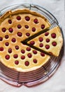 Frangipane cake and slice Royalty Free Stock Photo
