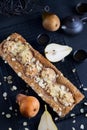 Pear frangipane tart