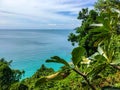 Frangipani tropical flower on blue water ocean background in Thailand Royalty Free Stock Photo