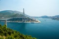 Franjo Tudjman bridge and blue lagoon, Dubrovnik, Dalmatia, Croatia Royalty Free Stock Photo