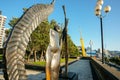 Frank Kitts Park, on city waterfront with Fruits of the Garden sculpture, by Paul Dibble Royalty Free Stock Photo