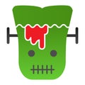 Frank man flat icon. Scary monster with sliced head. Halloween party vector design concept, gradient style pictogram on