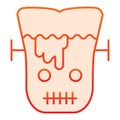 Frank man flat icon. Scary monster with sliced head. Halloween party vector design concept, gradient style pictogram on