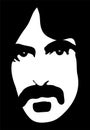 Frank Zappa black and white stencil portrait