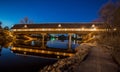 Frankenmuth Covered Bridge At Night Royalty Free Stock Photo