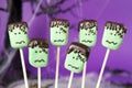 Frankenstein cake pops Royalty Free Stock Photo