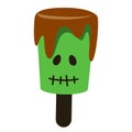 Frankenstein green lollipop vector isolated Royalty Free Stock Photo