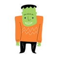 Frankenstein . Halloween cartoon characters . Vector