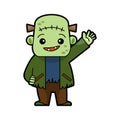 Frankenstein . Halloween cartoon characters . Vector