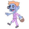 Frankenstein halloween monsters walking creepy. doodle icon image Royalty Free Stock Photo