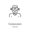 frankenstein icon vector from halloween collection. Thin line frankenstein outline icon vector illustration. Linear symbol for use