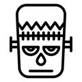 Frankenstein line icon. Monster vector illustration isolated on white. Mask outline style design, designed for web and