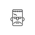 Frankenstein mask line icon Royalty Free Stock Photo