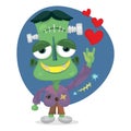 Frankenstein monster cartoon character Royalty Free Stock Photo