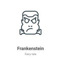 Frankenstein outline vector icon. Thin line black frankenstein icon, flat vector simple element illustration from editable fairy Royalty Free Stock Photo