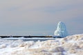 Frankfort Lighthouse in ice Royalty Free Stock Photo