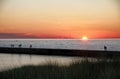 Frankfort Michigan Break wall at Sunset.