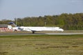 Frankfurt Airport - Bombardier CRJ900 of Lufthansa Regional takes off Royalty Free Stock Photo
