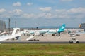 05/26/2019 Frankfurt Airport, Germany. Air Dolomiti, the Italian airline part of the Lufthansa Group.