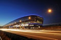 Frankfurt airport train terminal in night Royalty Free Stock Photo