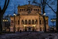Frankfurt Alte Oper old opera with fountain at night