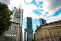 Frankfurt business district skyscrapers from Goetheplatz Royalty Free Stock Photo