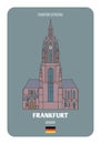 Frankfurt Cathedral in Frankfurt, Germany. Architectural symbols of European cities