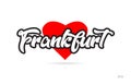 frankfurt city design typography with red heart icon logo
