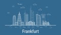 Frankfurt city, Line Art Vector illustration