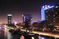 Night panorama over the Frankfurt city