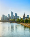 Frankfurt city skyline in sunshine Royalty Free Stock Photo