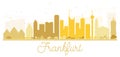 Frankfurt City skyline golden silhouette.