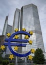 Frankfurt, European Central Bank, euro sign landmark