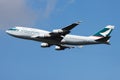 Cathay Pacific Airways Boeing 747-400 B-HKV passenger plane departure at Frankfurt Airport