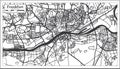 Frankfurt Germany City Map in Retro Style. Outline Map