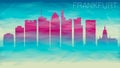 Frankfurt Germany City Skyline Vector Silhouette. Broken Glass Abstract Geometric Dynamic Textured. Banner Background. Colorful Sh