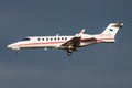 Abelag Aviation Learjet 45 OO-LFS private business jet landing at Frankfurt Airport