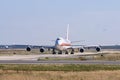 Frankfurt Germany 11.08.19 Kalitta Air Boeing 747 Jumbo Jet 4-engine jet airliner starting at fraport airport takeoff