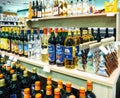 Shelves full with German alcohol during winter holidays