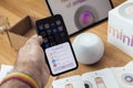 Unpacking latest Apple Computers HomePod Mini new small smart speaker featuring