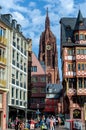 Frankfurt, Germany - October 13, 2023: St Bartholomaus Frankfurter Dom Cathedral in Roemerberg