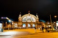 FRANKFURT, GERMANY - SEP 3 2018. Facade of Frankfurt Central train station. The classicistic train station opened in 1899 and is