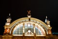 FRANKFURT, GERMANY - SEP 3 2018. Facade of Frankfurt Central train station. The classicistic train station opened in 1899 and is