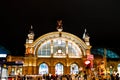 FRANKFURT, GERMANY - SEP 3 2018. Facade of Frankfurt Central train station. The classicistic train station opened in 1899 and is Royalty Free Stock Photo