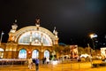 FRANKFURT, GERMANY - SEP 3 2018. Facade of Frankfurt Central train station. The classicistic train station opened in 1899 and is Royalty Free Stock Photo