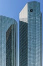 twin towers Deutsche Bank I and II in Frankfurt Royalty Free Stock Photo