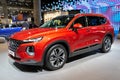 FRANKFURT, GERMANY - SEP 11, 2019: New 2020 Hyundai Santa Fe car showcased at the Frankfurt IAA Motor Show 2019