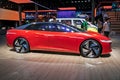 FRANKFURT, GERMANY - SEP 11, 2019: Volkswagen ID Crozz electric car showcased at the Frankfurt IAA Motor Show 2019